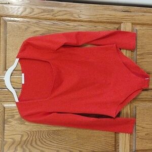 Mangopop NWOT Women's Size Medium Square Neck‎ Body Suit Red Cotton Spandex